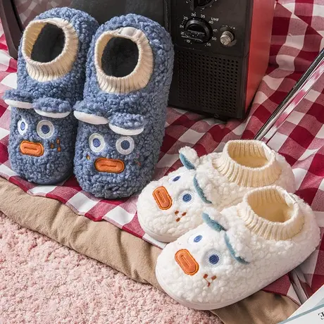 冬天室内居家拖鞋男女情侣可爱毛绒卡通家居保暖毛茸茸棉拖鞋家用商品大图