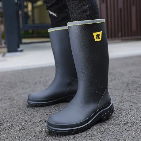 雨鞋男款夏季长筒防水水鞋洗车外卖骑手工作劳保胶鞋防滑钓鱼雨靴商品大图