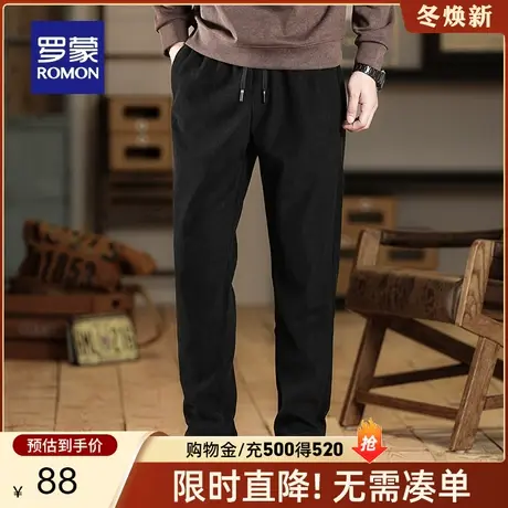 【灯芯绒】罗蒙男士时尚潮流锥形休闲裤2023秋冬新款保暖厚款长裤商品大图