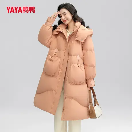 鸭鸭羽绒服女2023冬季新品长款时尚百搭连帽加厚保暖外套Y图片