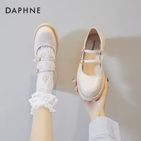 达芙妮学院风猪腰子单鞋女夏季lo鞋白色jk玛丽珍软妹制服鞋子春秋图片