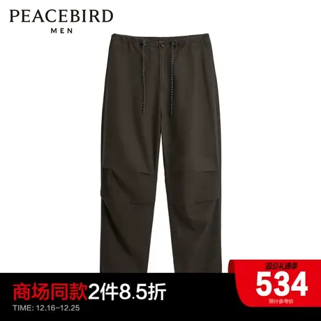 【商场同款】太平鸟男装咖色休闲长裤宽松时尚工装裤子B2GBD4138商品大图