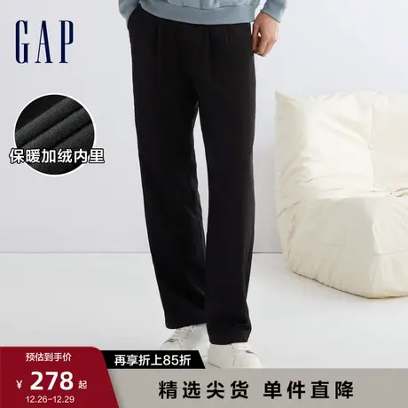 Gap男装冬季新款商务通勤宽松廓形休闲裤时尚加绒保暖长裤840886图片