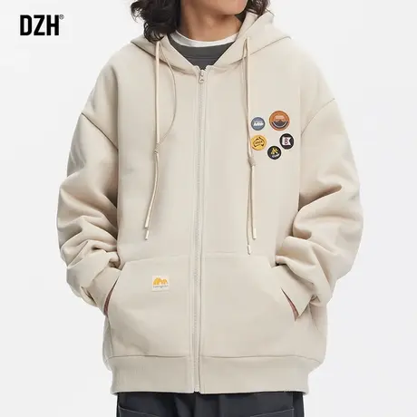 男生开衫卫衣男春秋款男装连帽外套2024年春季新款青少年宽松夹克商品大图