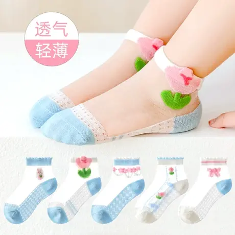 儿童袜子夏天超薄款透气玻璃丝短袜1一3岁4小女孩5宝宝6幼儿7娃娃图片