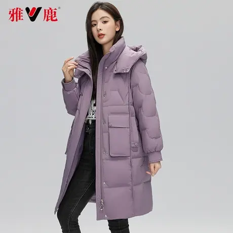 yaloo/雅鹿2024秋冬季羽绒服女中长款时尚宽松韩版加厚外套冬羽绒图片