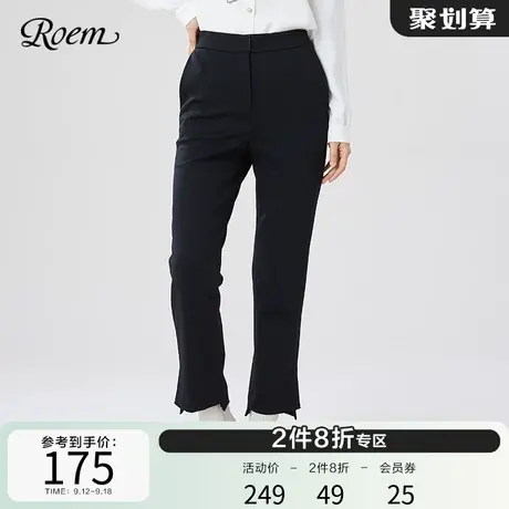 Roem商场同款通勤修身西装裤OL设计感秋冬新款韩版长裤子女商品大图