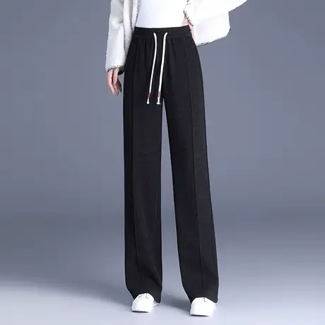 毛呢阔腿裤女秋冬2023新款高腰宽松垂感通勤长裤显瘦直筒休闲裤子商品大图