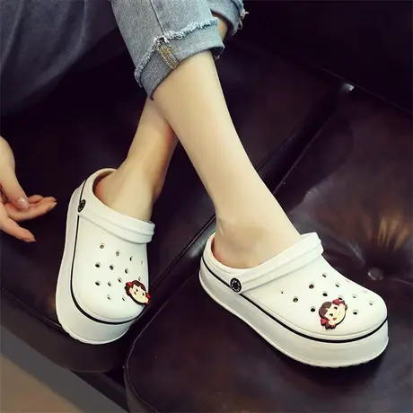 洞洞鞋女ins潮防滑韩版凉鞋学生可爱百搭沙滩鞋夏包头厚底拖鞋女商品大图