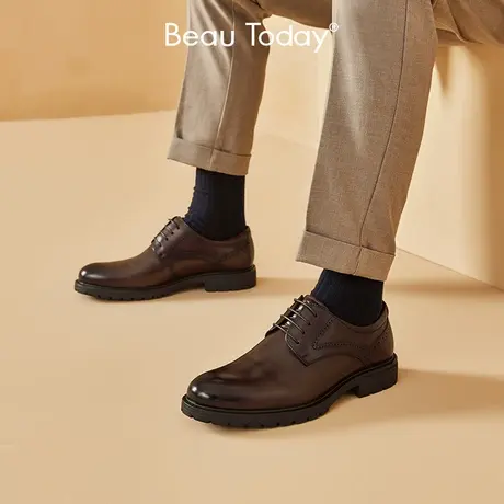 BeauToday皮鞋男士商务正装冬季新款英伦风尖头皮鞋男结婚新郎鞋图片