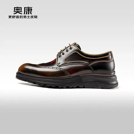 AOKANG奥康春季新款时尚商务休闲舒适皮鞋男真皮耐磨运动皮鞋商品大图
