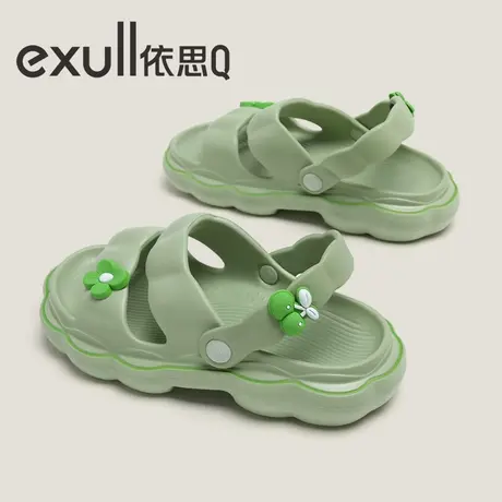 exull/依思Q凉鞋女夏季外穿防滑2023年新款小清晰仙女风厚底拖鞋图片