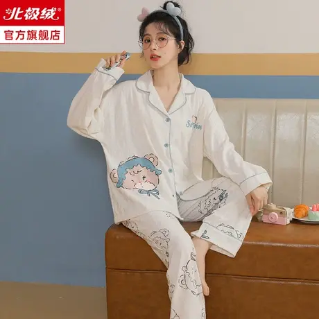 睡衣女长袖春秋季高级感宽松大码甜美可爱新款家居服夏可外穿套装商品大图