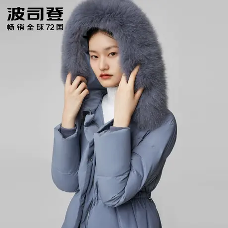 波司登羽绒服女狐狸毛领抽绳可收腰保暖连帽B00144176奥莱图片