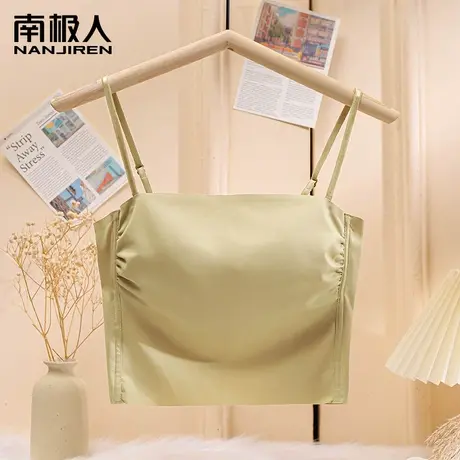 吊带内衣女夏季美背抹胸防走光露脐背心一体文胸聚拢无痕内搭外穿图片