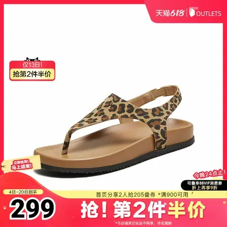 百思图2025夏季新款时尚户外休闲夹趾休闲凉鞋平跟女凉鞋B5725BL5图片