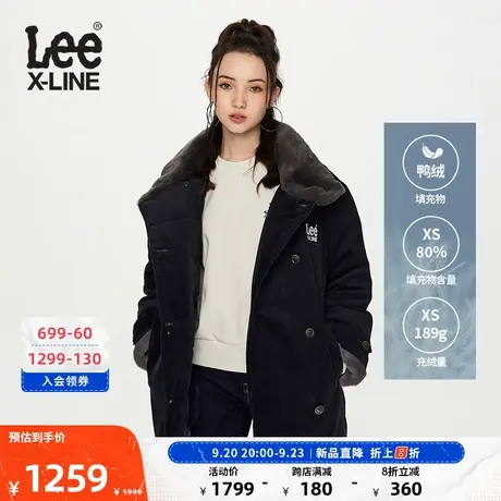 LeeXLINE23秋冬新品舒适版仿真皮毛领黑色女羽绒服LWT00730320商品大图