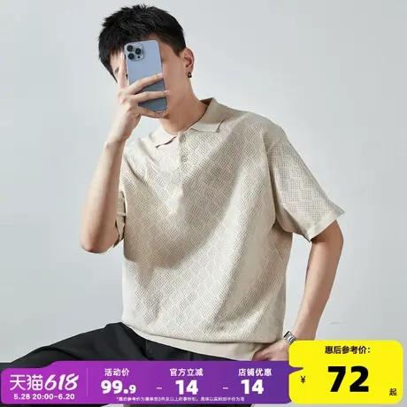 唐狮2024夏季新款短袖男针织polo衫男士毛衣翻领商务休闲上衣透气图片