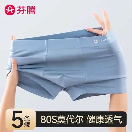 芬腾男士内裤男冰丝无痕2024新款平角夏季薄款四角裤莫代尔短裤衩商品大图