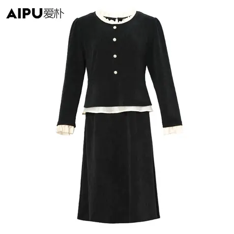 爱朴大码女装2023秋季新气质时髦大码胖mm高级感连衣裙时尚优雅女图片