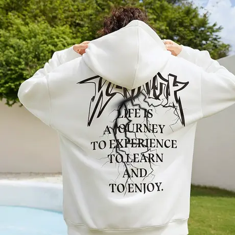 美式嘻哈oversize直喷连帽卫衣潮牌男潮高街宽松冬季外套情侣款商品大图