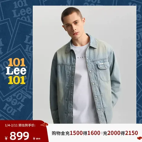Lee101周年纪念男士牛仔衬衫商场款26春新舒适版翻领复古浅蓝色图片