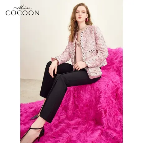 misscocoon炫千金玛德琳保暖羽绒服2023新款秋冬粉色小香风外套图片