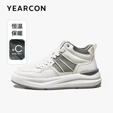 意尔康棉鞋男2023冬季新款男士高帮时尚休闲板鞋加绒户外保暖男鞋商品大图