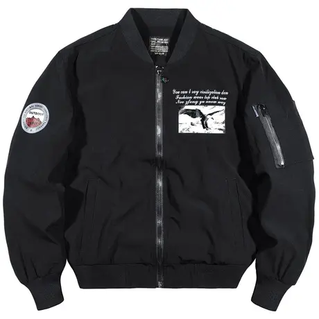 VIP飞行员夹克男2021秋季新款韩版棒球服大码宽松工装外套男装潮商品大图