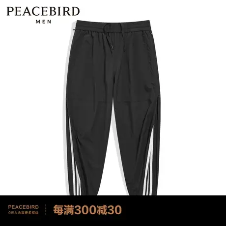 太平鸟男装 秋休闲运动长裤男条纹卫裤B1GC2548商品大图