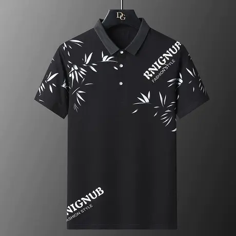 夏季社会青年潮流印花百搭宽松短袖T恤男Polo衫时尚休闲翻领体恤商品大图