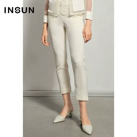 INSUN恩裳夏季显瘦直筒九分小脚裤商品大图