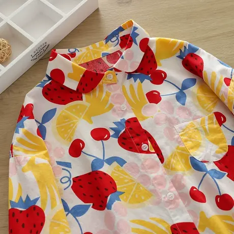 秋季日系文艺小清新碎花印花纯棉长袖衬衫女学生宽松休闲叠穿上衣图片