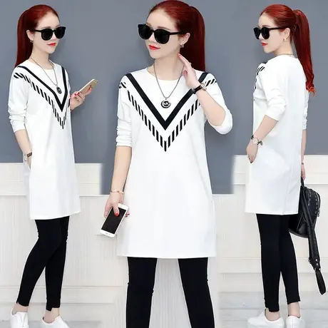 2024秋冬装中长款韩版学生宽松显瘦打底裙子新款加绒连衣裙女图片