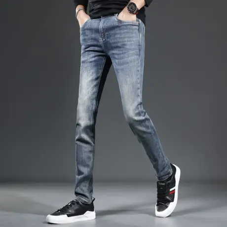 秋季牛仔裤男2023新款高级修身小脚弹力男士休闲百搭春秋款裤子男商品大图