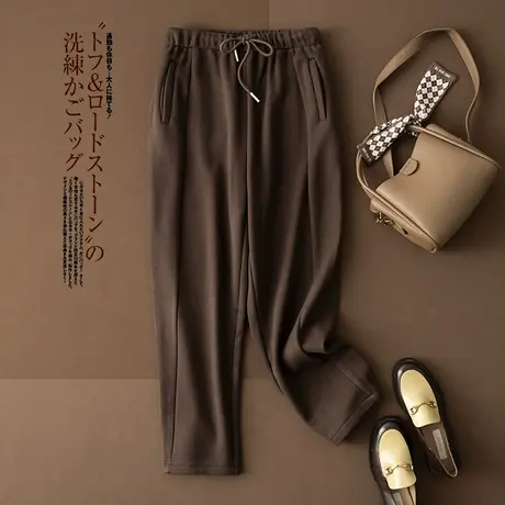 享永子【糯糯毛巾裤】 显高好裤 垂感显瘦加绒休闲直筒微收腿女裤图片