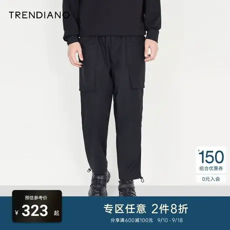 TRENDIANO官方男装秋季大口袋束脚九分裤男士工装裤宽松休闲长裤商品大图