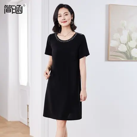 高端品质大码女装2024夏季新款胖mm气质显瘦遮肉连衣裙图片