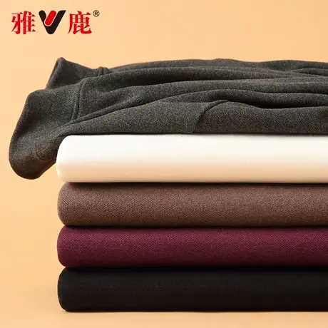 雅鹿新款针织衫宽松百搭男士高圆领秋冬季长袖毛衣纯色修身打底衫商品大图