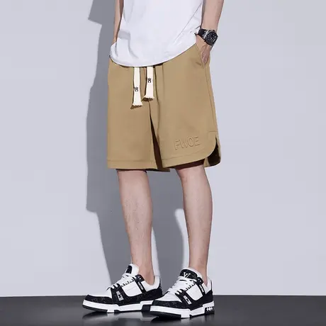 潮牌百搭休闲短裤男士夏季宽松五分裤薄款松紧卫裤直筒运动中裤子商品大图