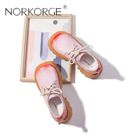 甜美蜜桃粉系带时装单鞋商品大图