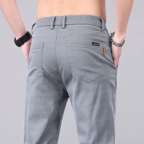 弹力西装西裤子男款中年爸爸男装夏款男士冰丝休闲裤男裤夏季薄款图片