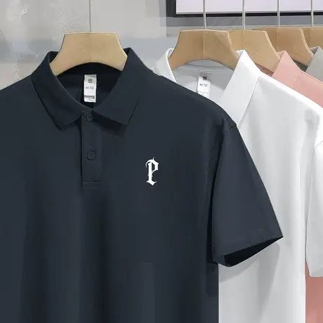 翻领冰丝polo衫短袖t恤男装2023新款夏季半袖凉感保罗有领上衣服图片