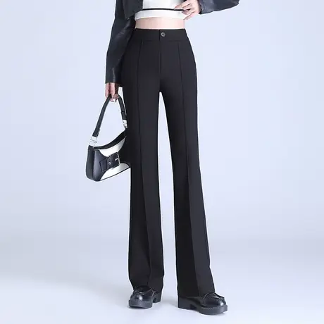 喇叭裤女高腰2023新款秋季垂感显瘦大码宽松休闲长裤子直筒微喇裤图片