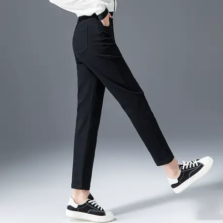 黑色直筒牛仔裤女2023年新款高腰九分裤显瘦裤子女春秋女裤烟管裤商品大图