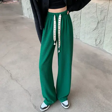 阔腿裤子女2022春秋宽松小个子高腰显瘦直筒垂感休闲拖地裤潮ins图片