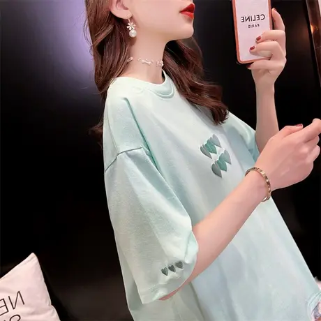 小个子短袖t恤女夏季韩版宽松ins港味chic百搭设计感小众上衣服潮图片