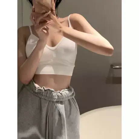 白色小吊带背心女内搭美背网红夏外穿方领设计感小众打底衫上衣潮商品大图