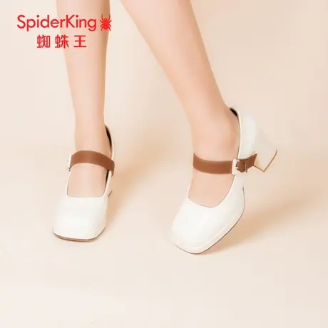 SPIDER KING/蜘蛛王玛丽珍鞋漆皮2023秋商场新款方头一字扣粗跟软商品大图