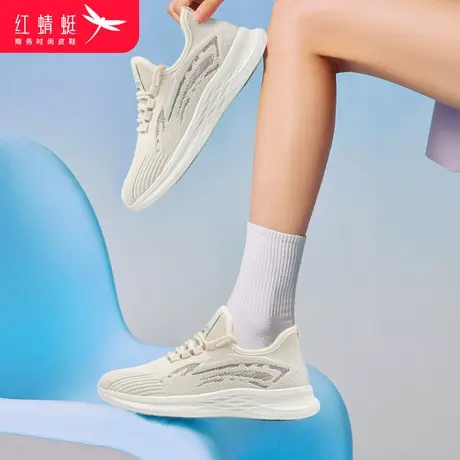红蜻蜓女鞋运动鞋轻便透气妈妈鞋厚底鞋子休闲鞋软底网面跑步鞋子商品大图